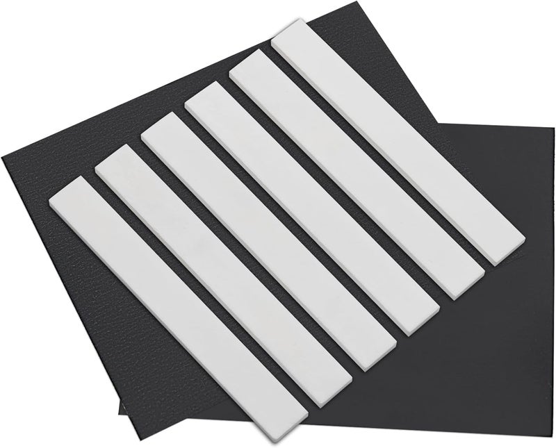 MAXCHEER 6 String Acoustic Guitar Bone Bridge Saddle and Nut Made of Real Bone with 2pcs Sandpaper(6Pcs Saddle) - Image 1